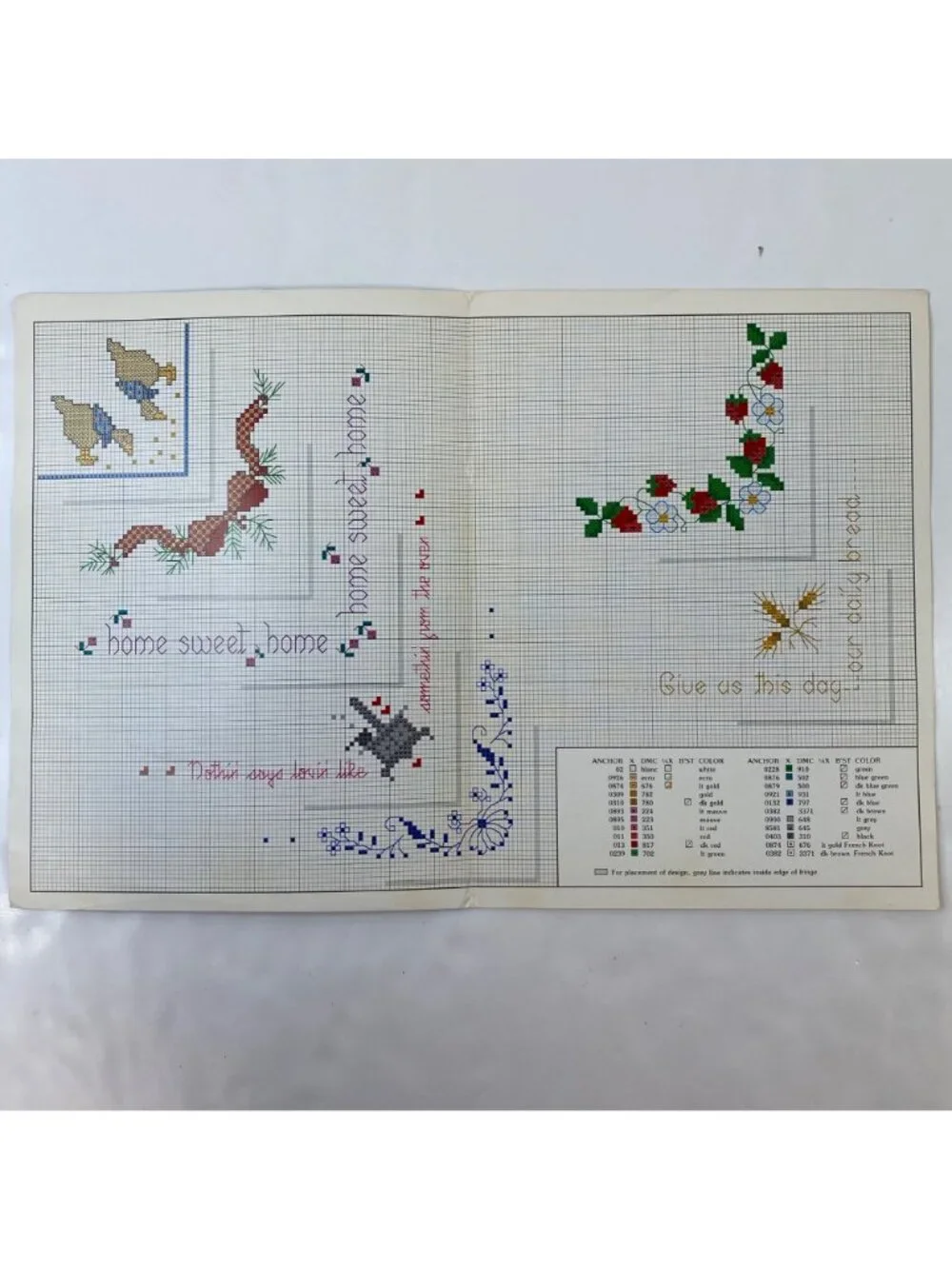Bread Cloths Cross-Stitch Pattern Instruction Leaflet By Anne Van Wagner Young